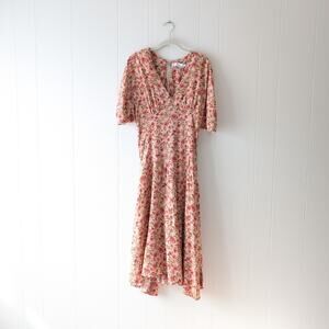 Astr Pink Floral Midi Dress